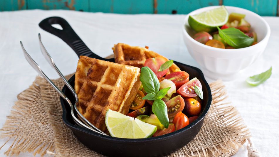 Cheddar-Cheese-And-Ham-Waffles