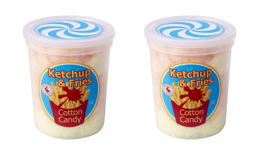 Ketchup and fries cotton candy