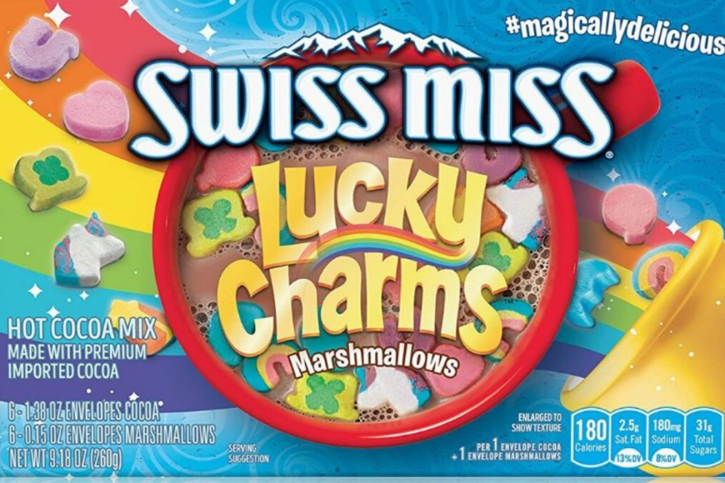 swiss miss with lucky charms marshmallows
