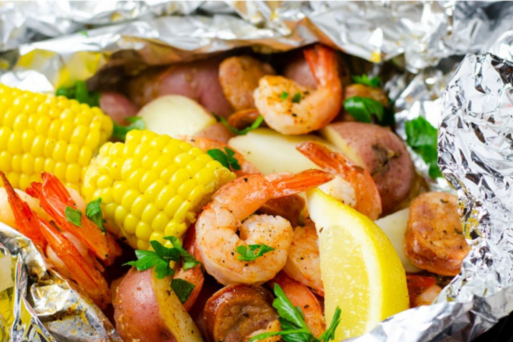 shrimp foil grill packet