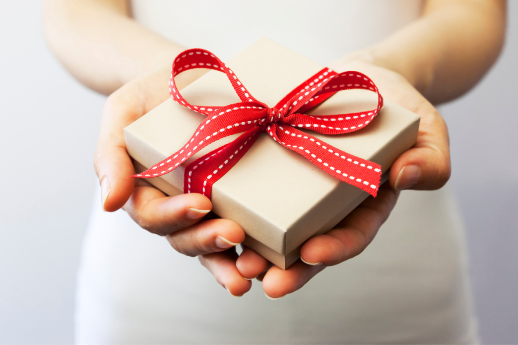 gift giving and holding a gift