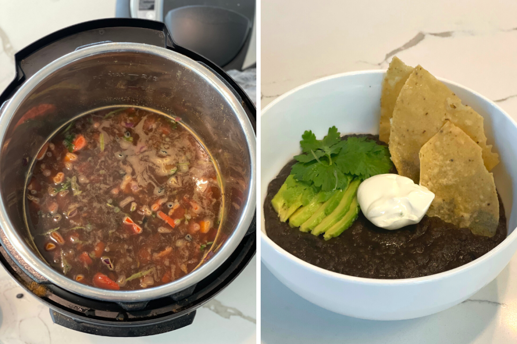 black bean soup in an instant pot