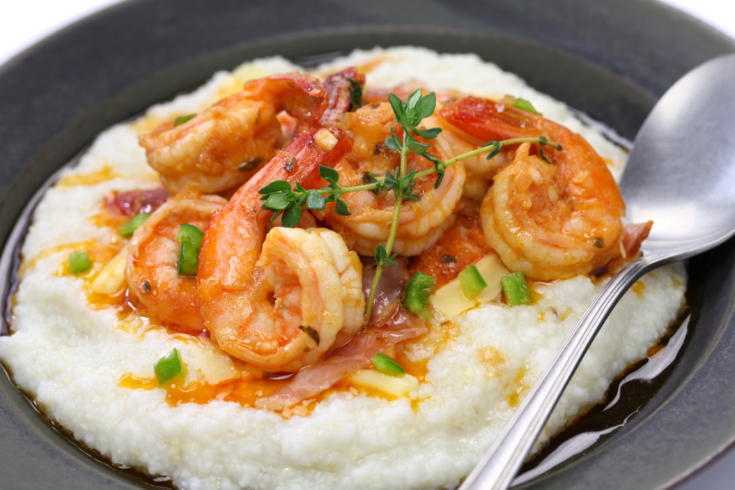 corn grits with shrimp