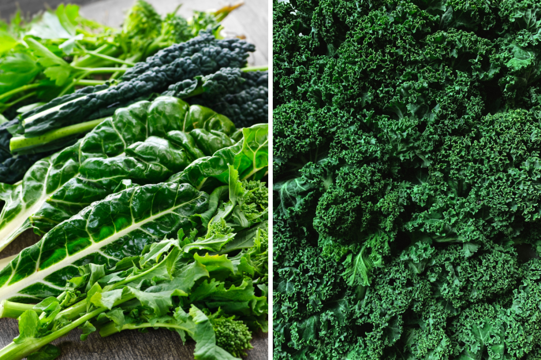 curly kale and collard greens